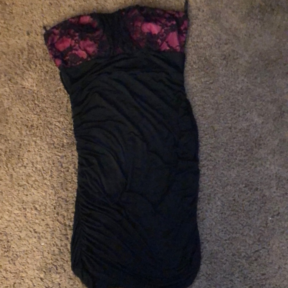 Pink and Black body con dress